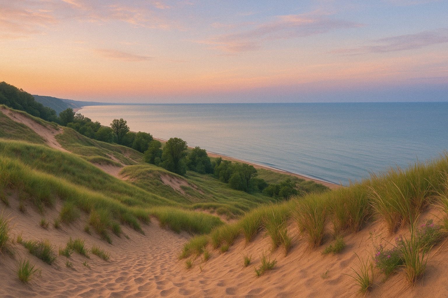 A scenic view of the Indiana Dunes